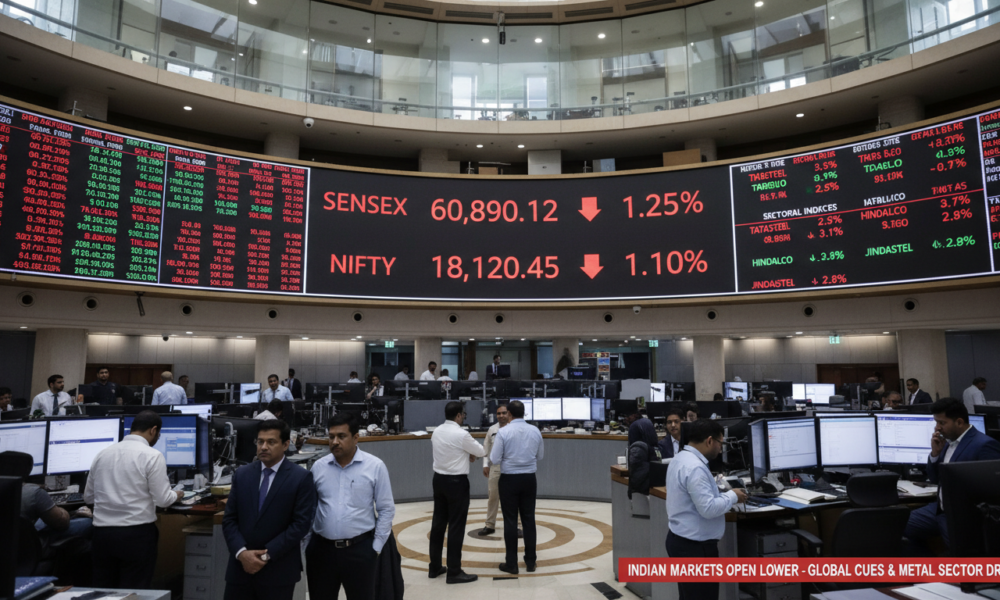 Indian equity benchmarks slipped at the open on Wednesday