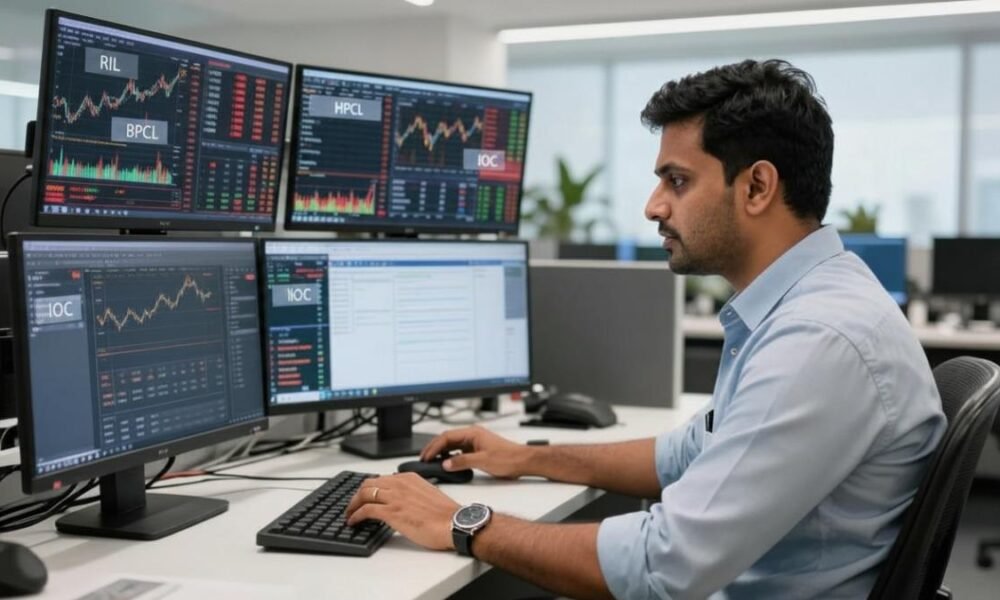 Technology sector trading dashboard and IT stock market activity in India.