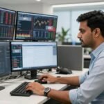 Technology sector trading dashboard and IT stock market activity in India.
