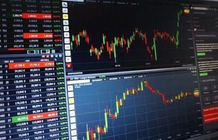 stock market chart india volatility trading screen red green graph