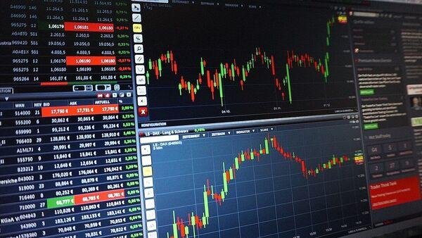 stock market chart india volatility trading screen red green graph