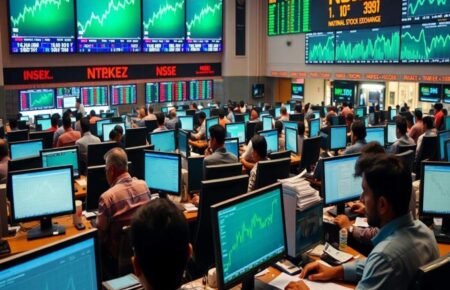Stock market dashboard and financial analysis screen linked to RBI policy and equity market sentiment.