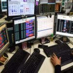 Stock market and banking sector trading visuals linked to RBI policy expectations.