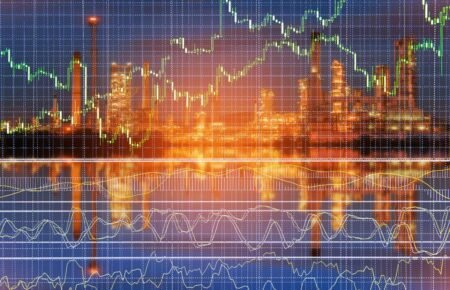 Crude oil market and energy sector trading visuals linked to equity market activity.
