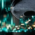 Crude oil market dashboard and energy sector trading visuals linked to investor activity.