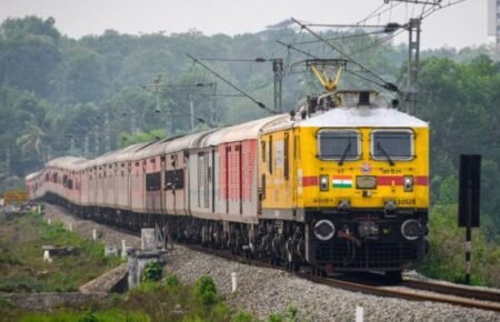 Modern railway infrastructure and station redevelopment projects in India.