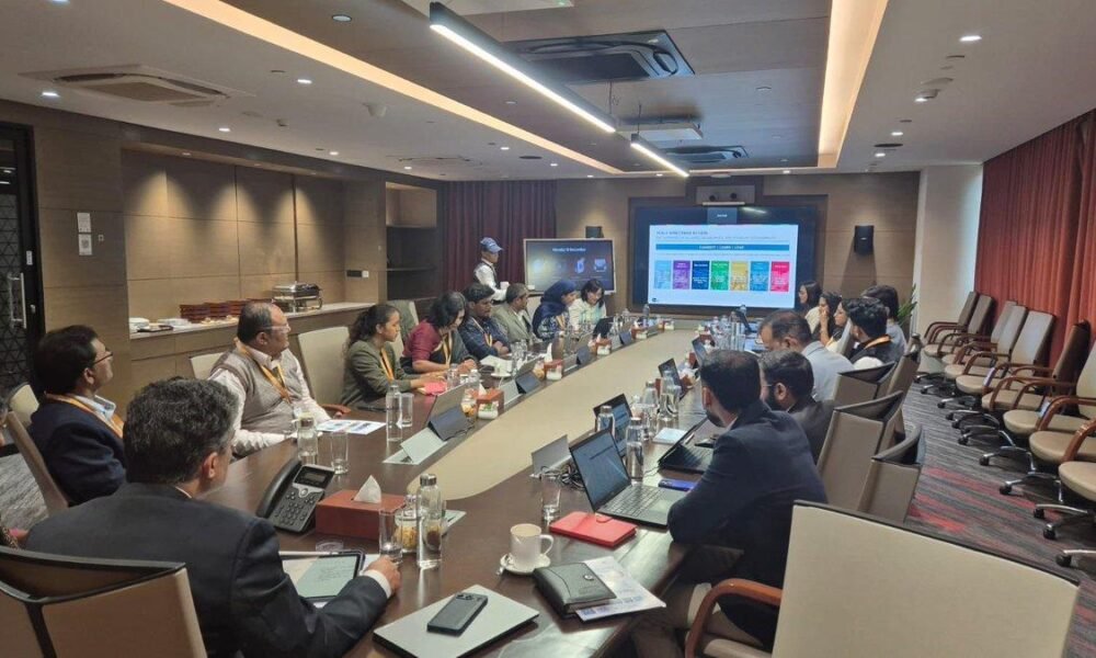 Financial professionals reviewing ESG reports and sustainability metrics.