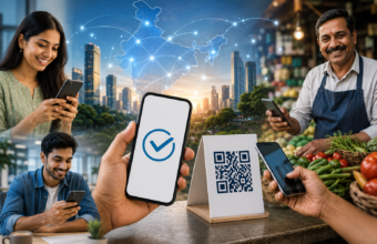 UPI digital payment being made using a smartphone in India