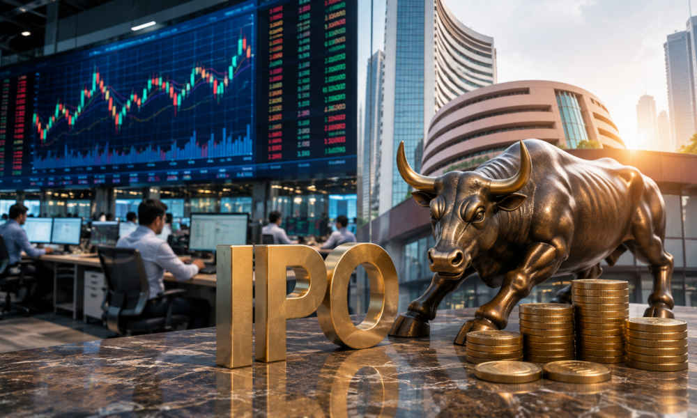 Indian stock market and IPO trading activity representing the growth of India’s primary equity market