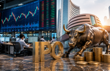 Indian stock market and IPO trading activity representing the growth of India’s primary equity market