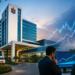 Manipal Hospitals building representing the company's stock market debut
