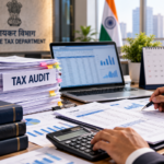 Chartered accountant reviewing income tax audit documents in India