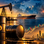 Oil refinery and storage facilities representing the global crude oil market